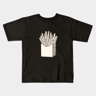 French Fries Line Art Kids T-Shirt